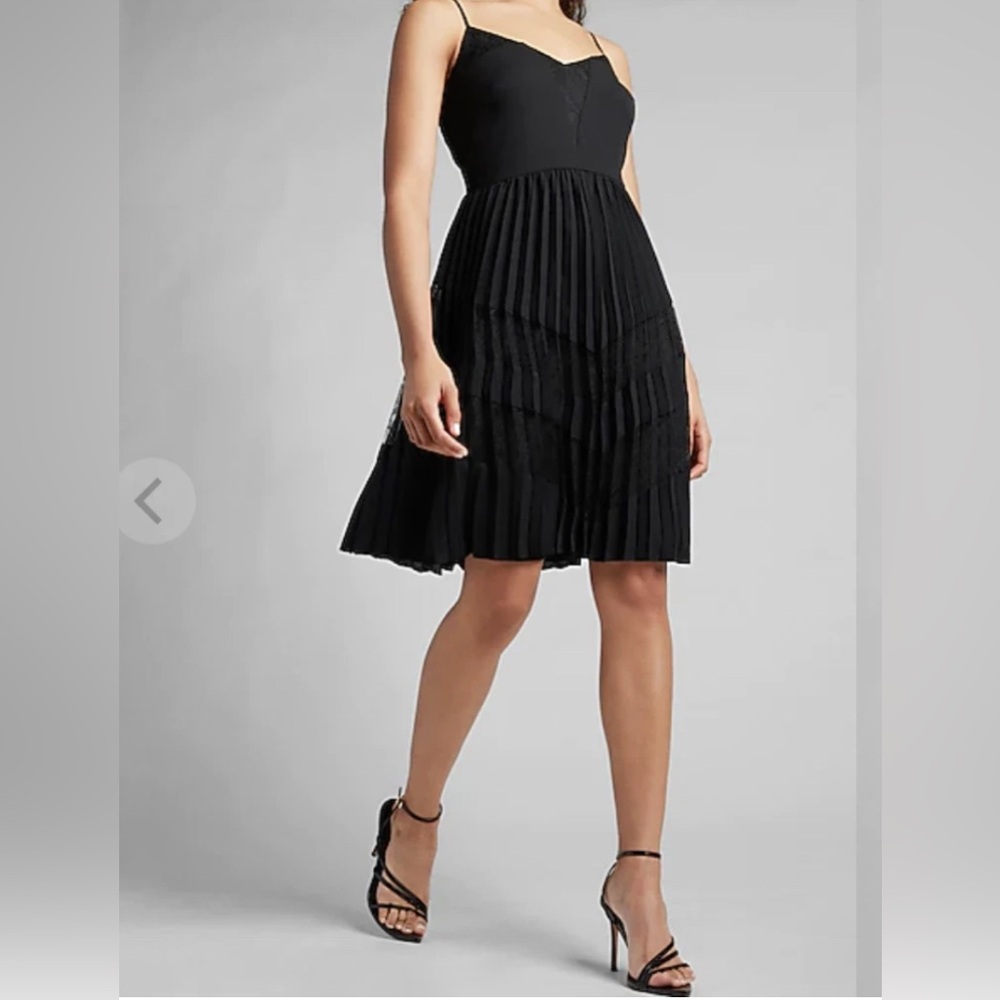Express Charcoal Lace Detail Dress